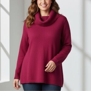 GUC fuscia Cowl Neck Sweater(size 1X)